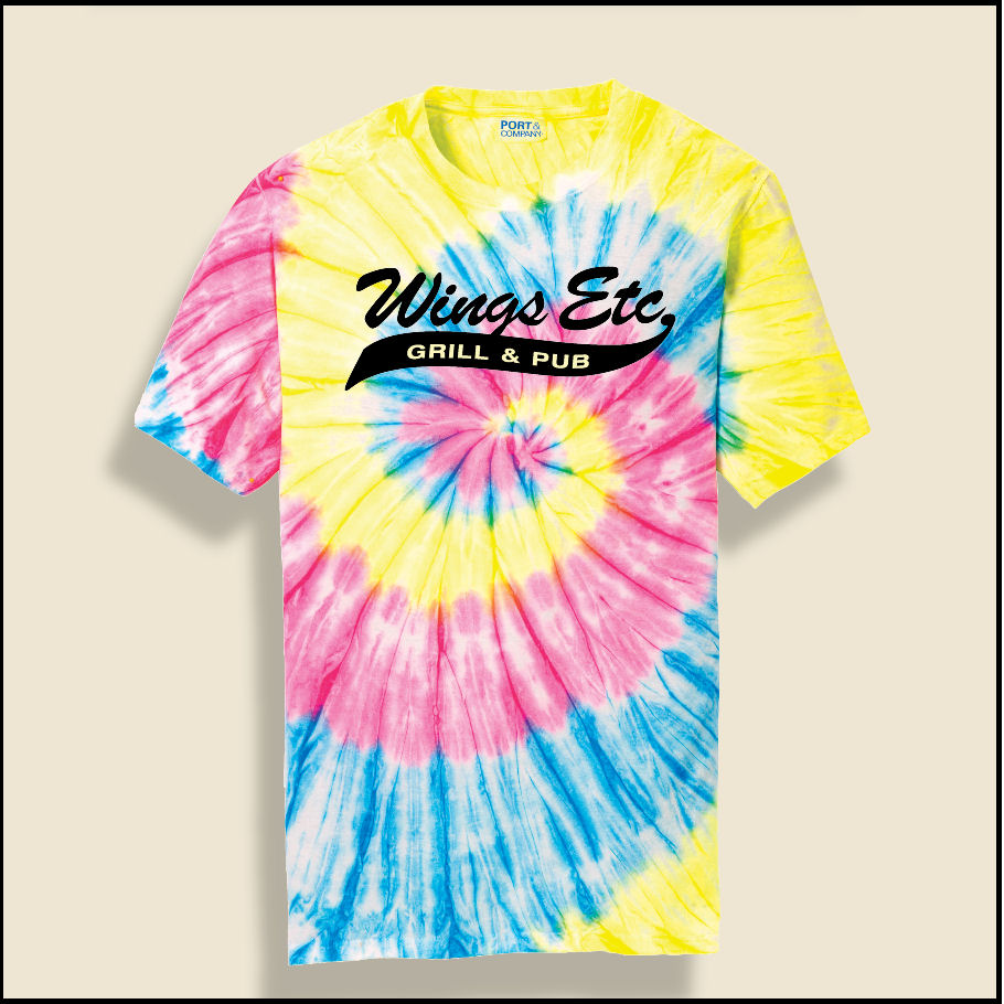 XXXL. Neon Rainbow Wings Etc. Tie Dyed T-Shirt
